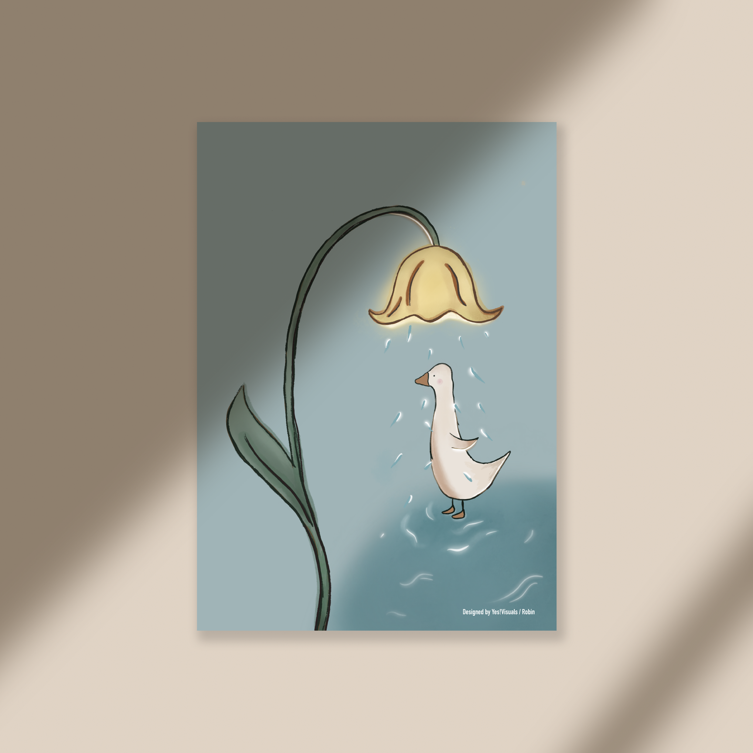 Poster Showering goose